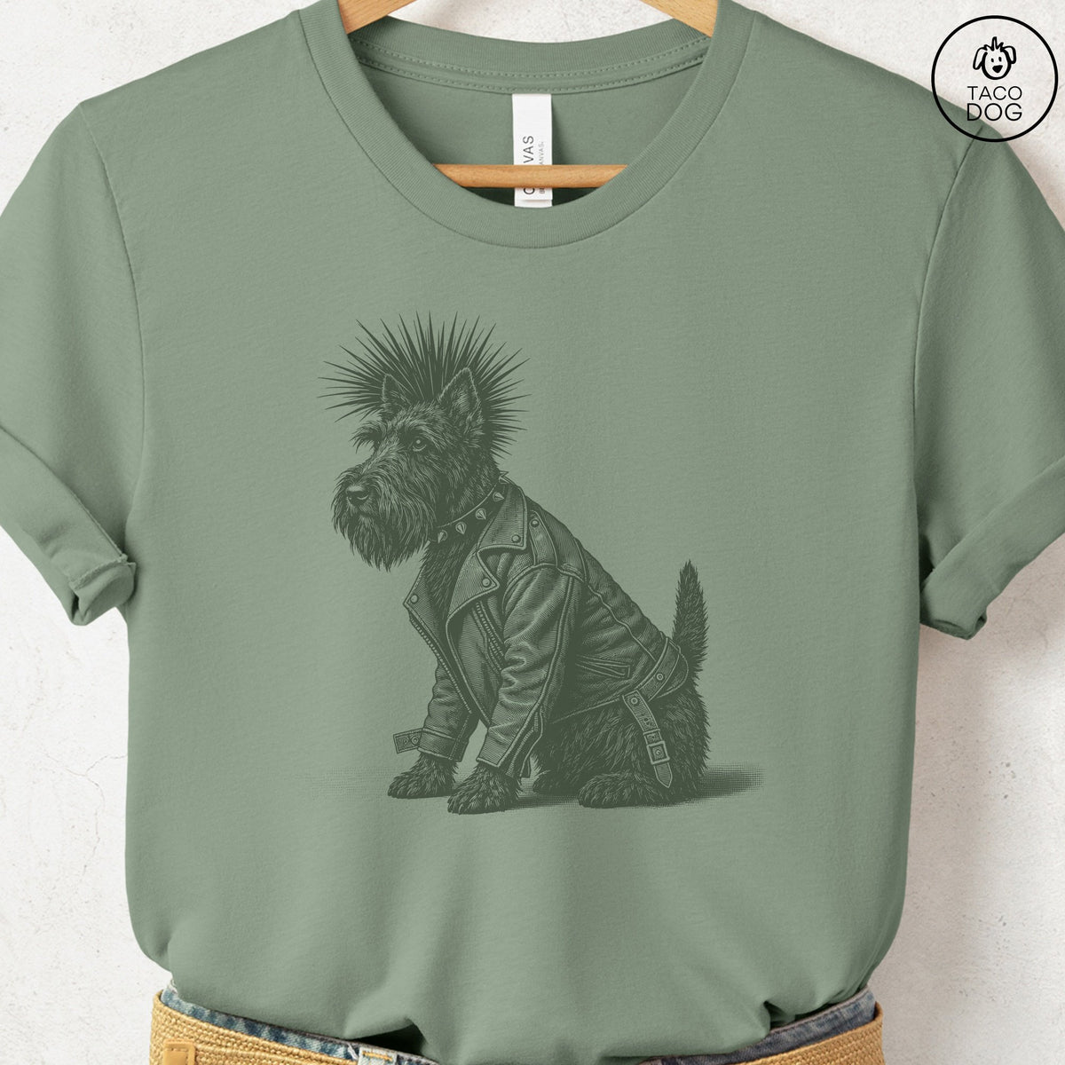 Scottie Punk T-Shirt Sage Taco-Dog