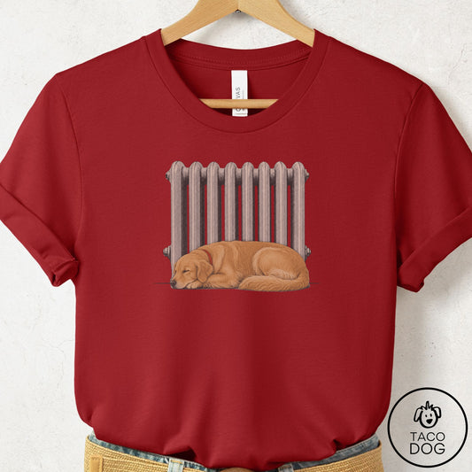 Golden Retriever Radiator T-Shirt Canvas Red Taco-Dog