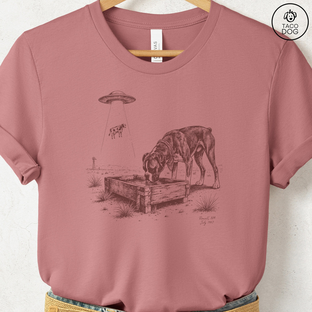 Boxer Roswell T-Shirt Heather Mauve Taco-Dog