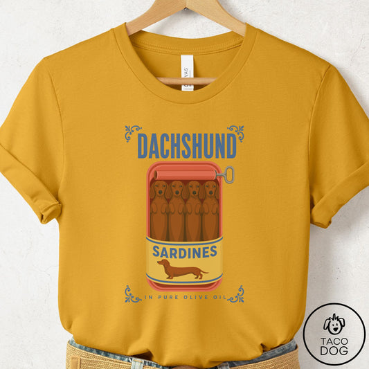 Dachshund Sardines T-Shirt Mustard Taco-Dog