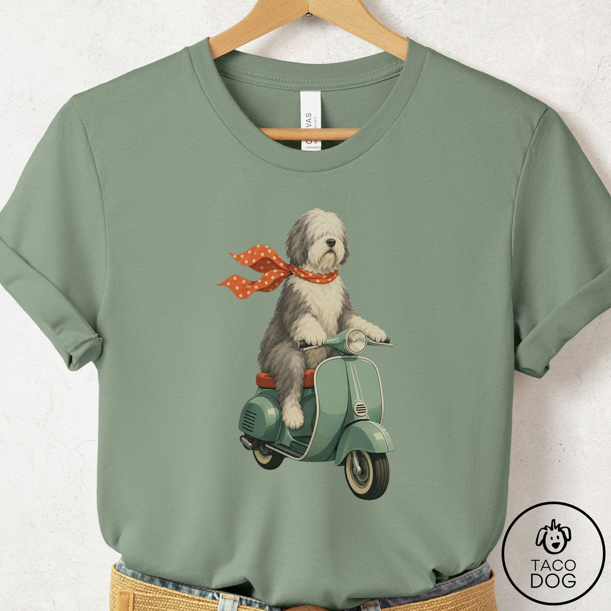 Old English Sheepdog Scooter T-Shirt