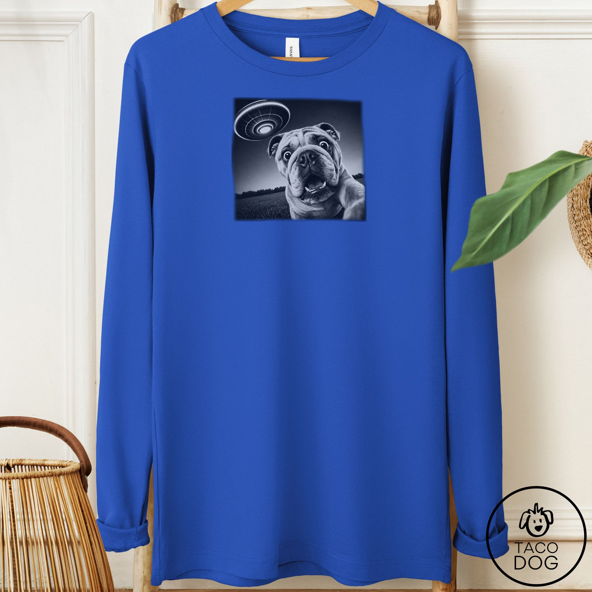 English Bulldog Selfie Long Sleeve Tee