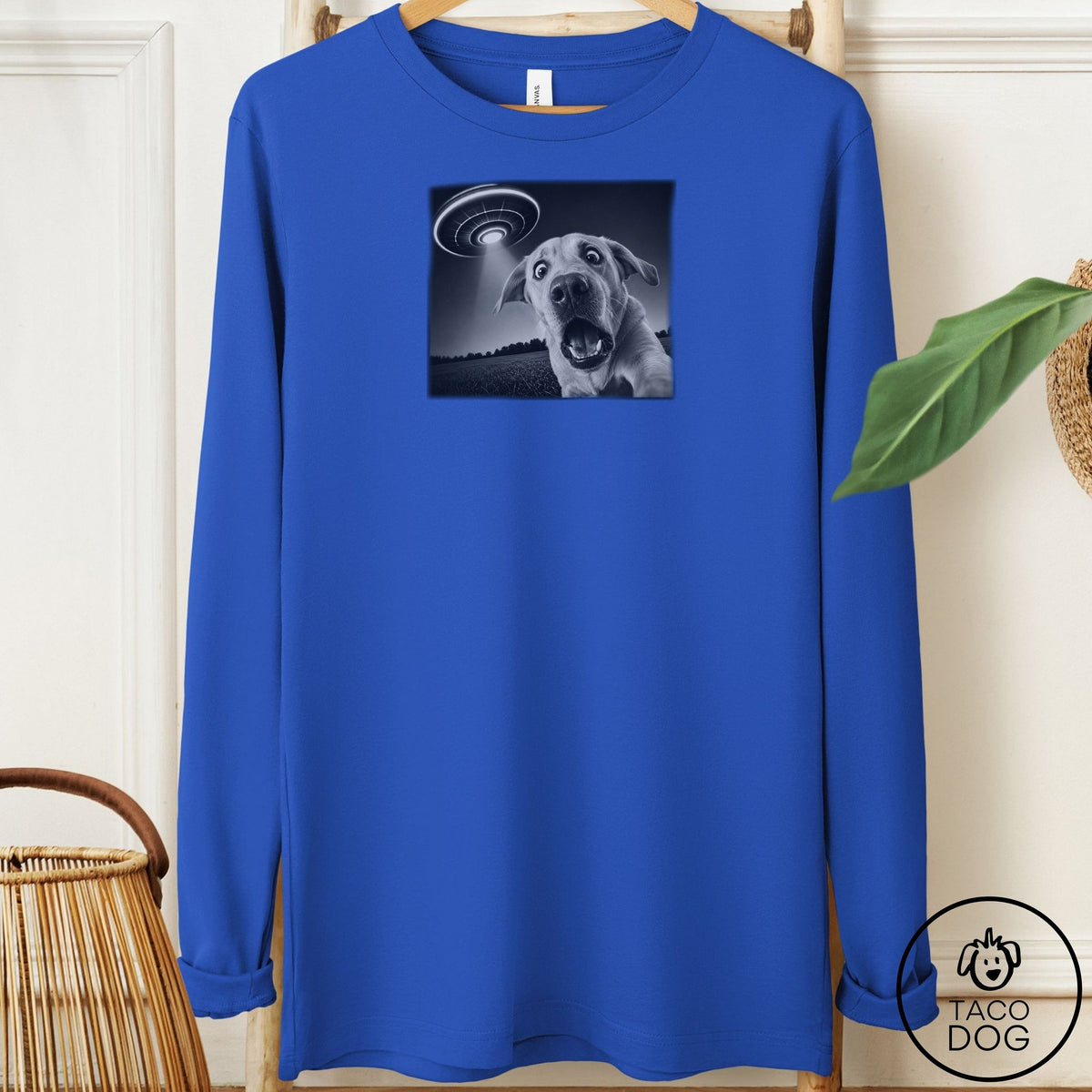 Labrador Retriever Selfie Long Sleeve Tee True Royal Taco-Dog