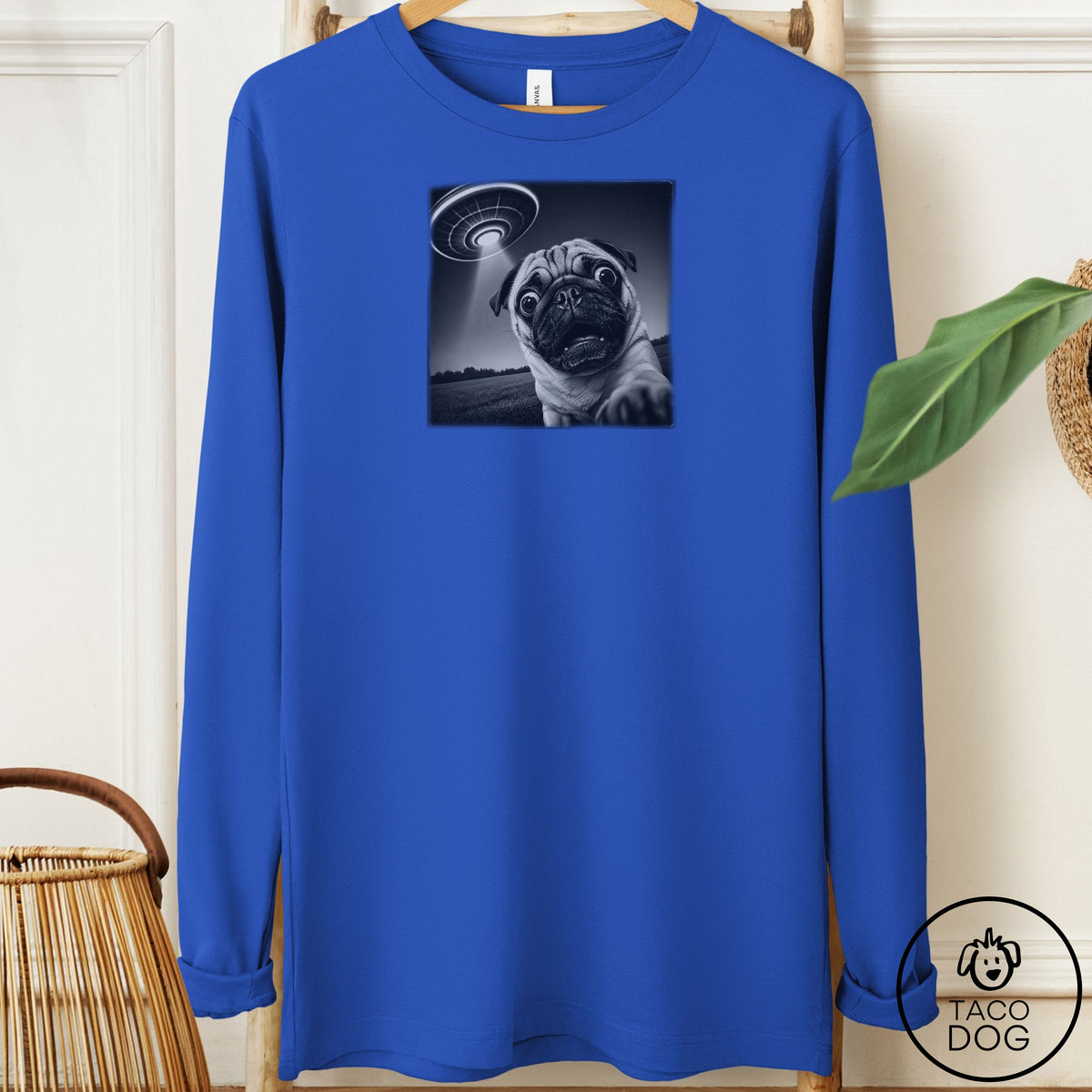 Pug Selfie Long Sleeve Tee