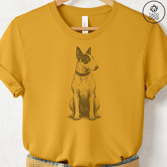 Bull Terrier Side Eye T-Shirt Mustard Taco-Dog