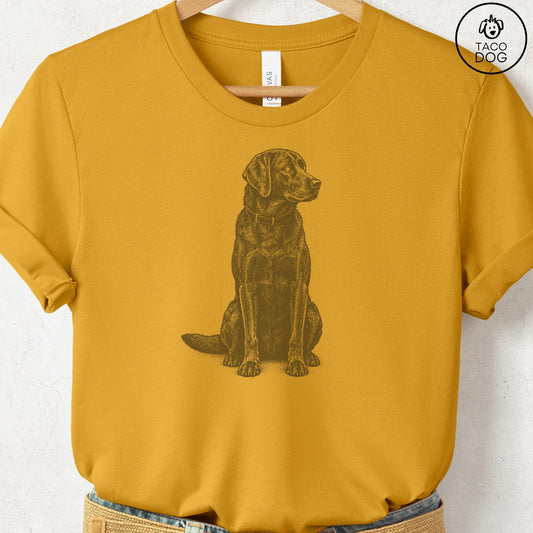Labrador Retriever Side Eye T-Shirt Mustard Taco-Dog
