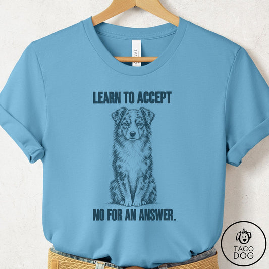 Australian Shepherd Spokesdog T-Shirt Ocean Blue Taco-Dog