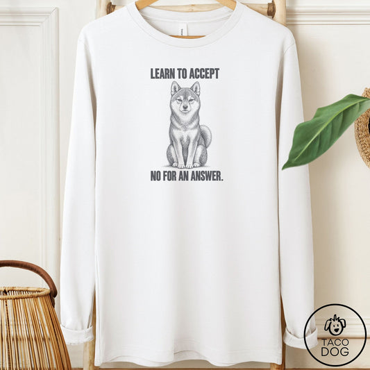 Shiba Inu Spokesdog Long Sleeve Tee White Taco-Dog