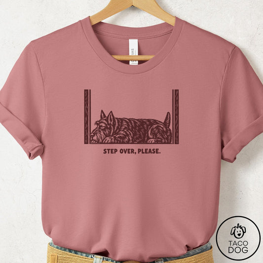 Scottie Step Over Please T-Shirt Mauve Taco-Dog
