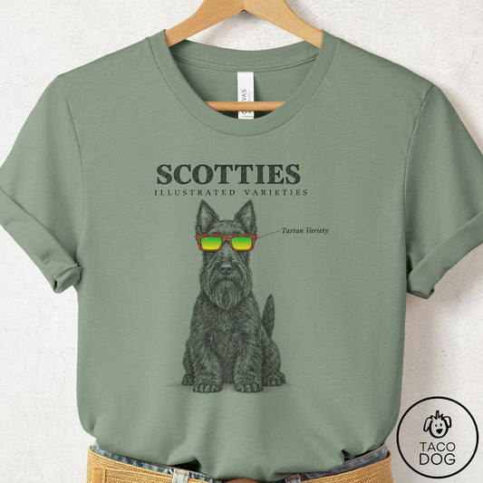Scottie Sunglasses Field Guide T-Shirt Sage Taco-Dog