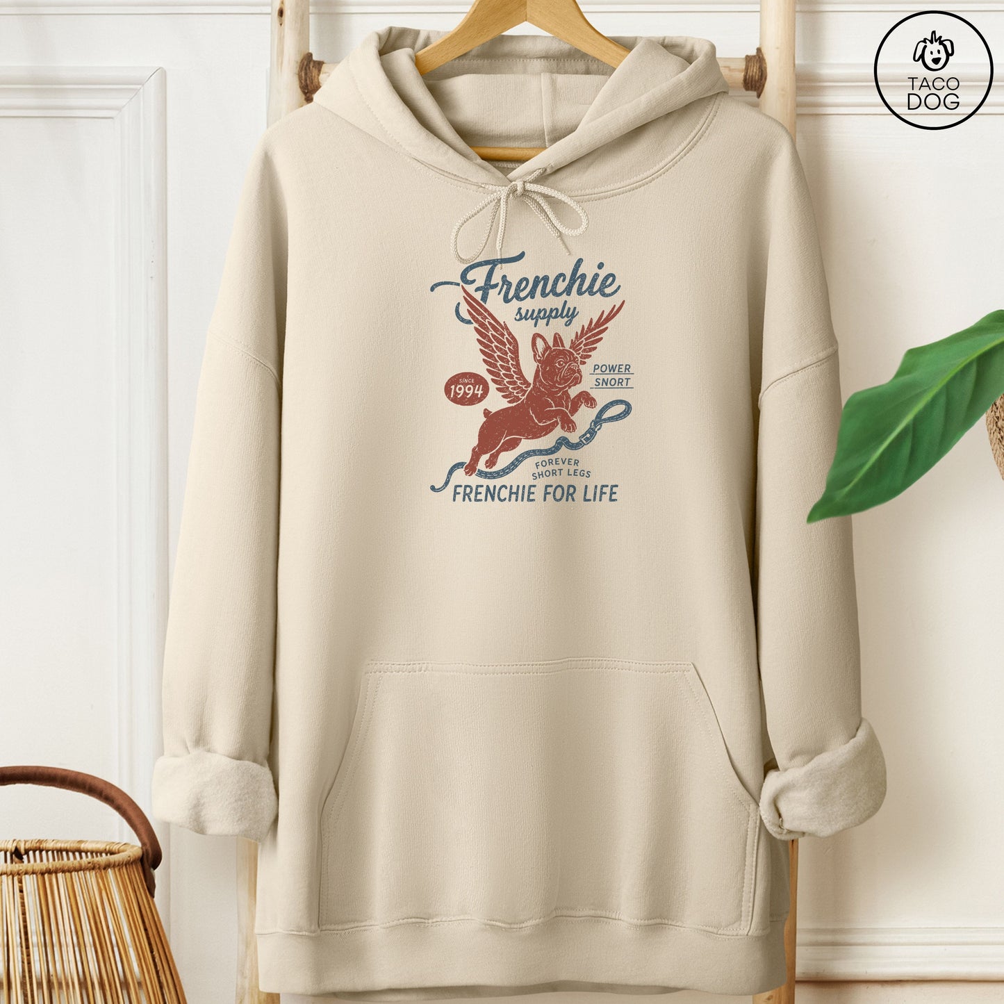 French Bulldog Frenchie Supply Hoodie Sand Taco-Dog