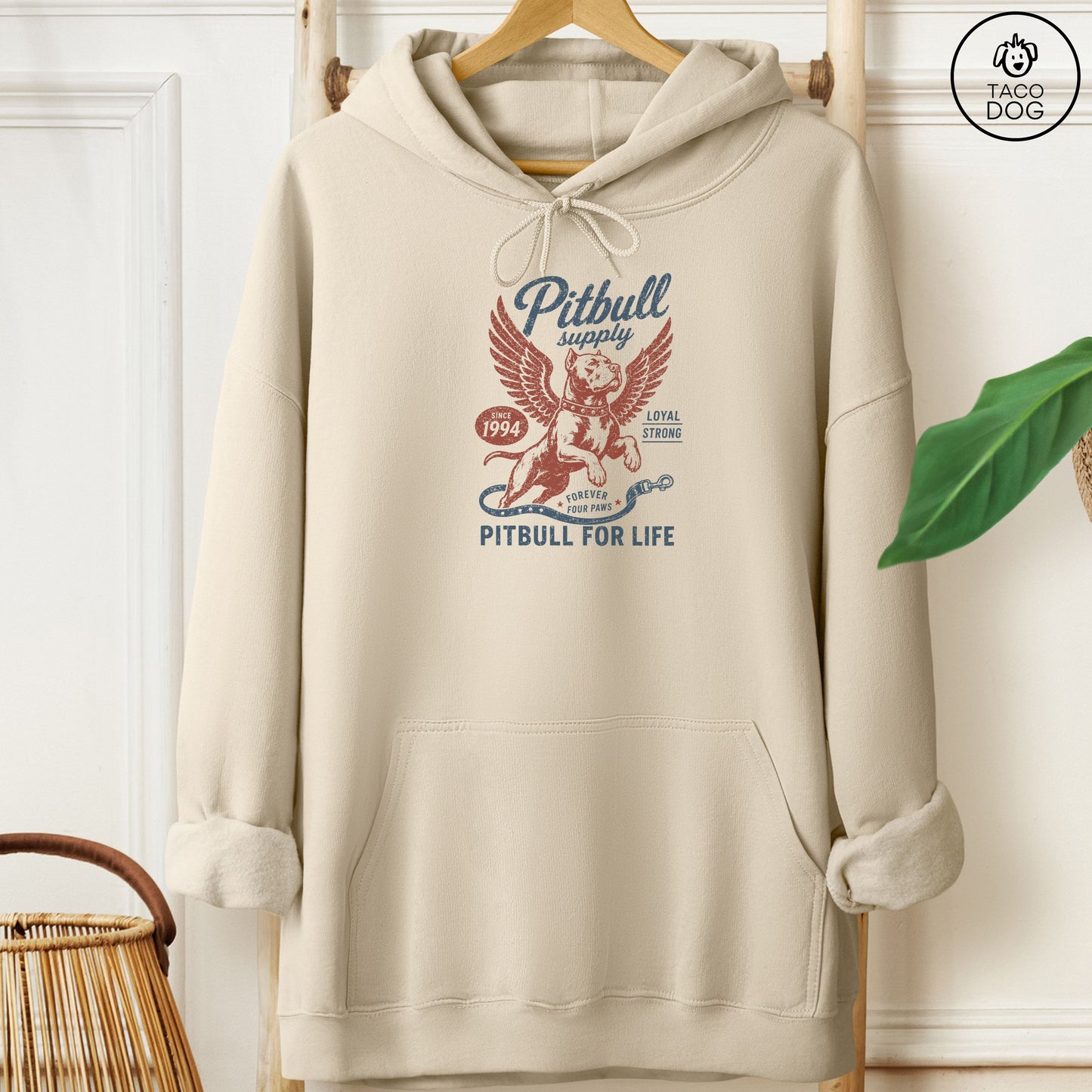 Pitbull Supply Hoodie Sand Taco-Dog