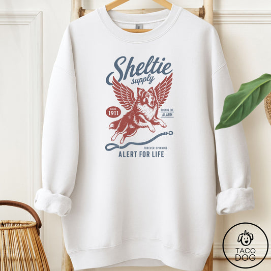 Shetland Sheepdog Supply Sweatshirt White Taco-Dog