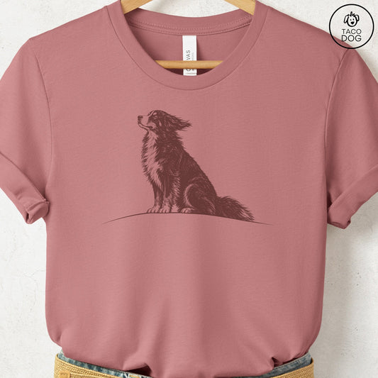 Bernese Mountain Dog Tail Wind T-Shirt Heather Mauve Taco-Dog