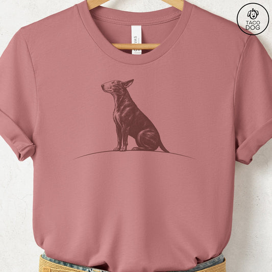 Bull Terrier Tail Wind T-Shirt Heather Mauve Taco-Dog