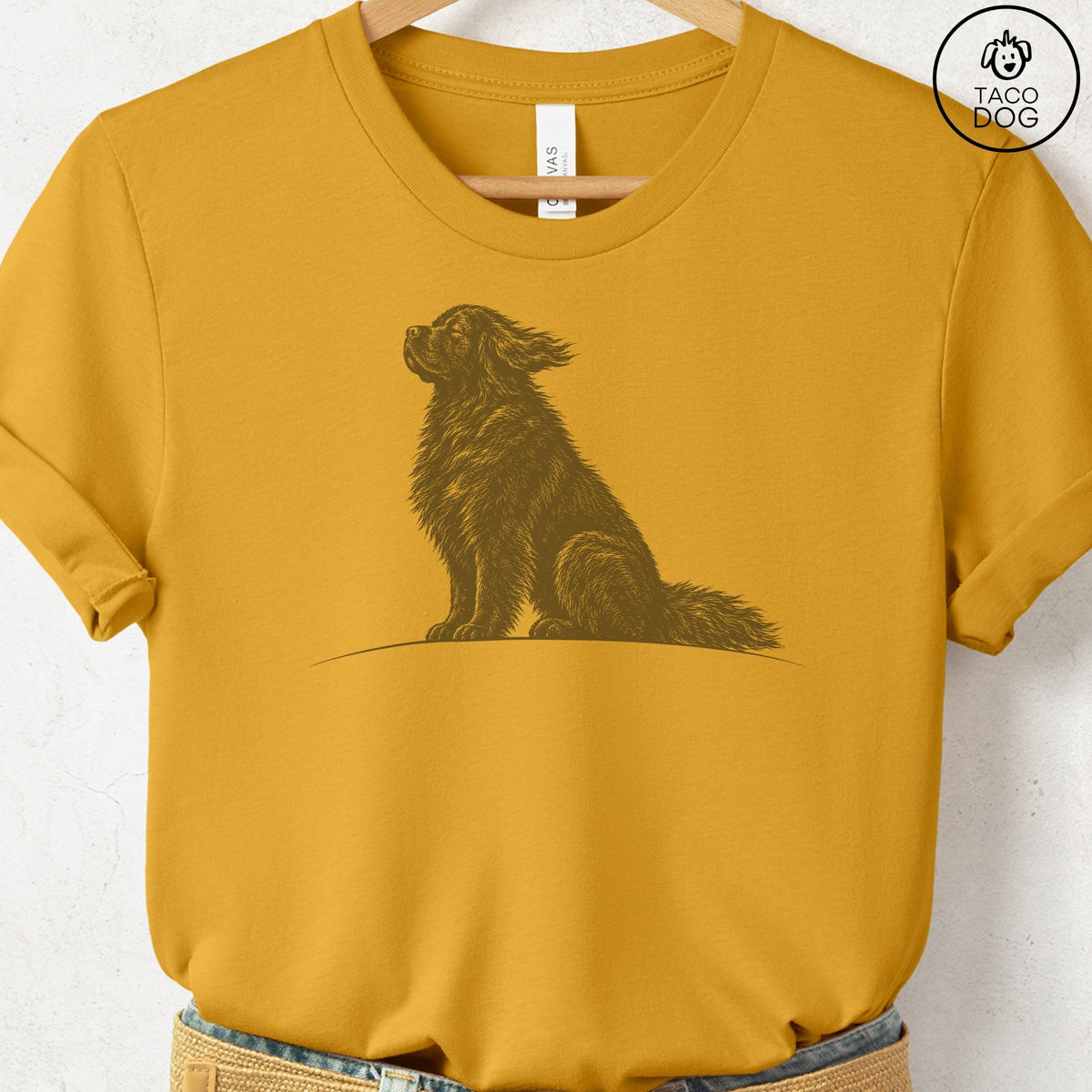 Newfoundland Tail Wind T-Shirt Mustard Taco-Dog