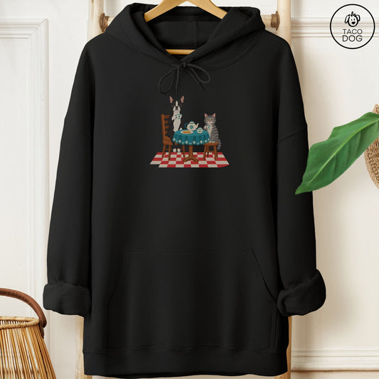 Boston Terrier Tea With The Enemy Hoodie Black Taco-Dog