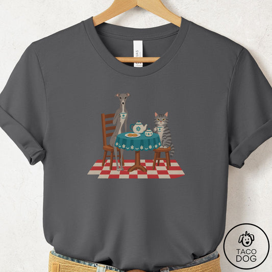 Italian Greyhound Whippet Tea With The Enemy T-Shirt Asphalt Taco-Dog