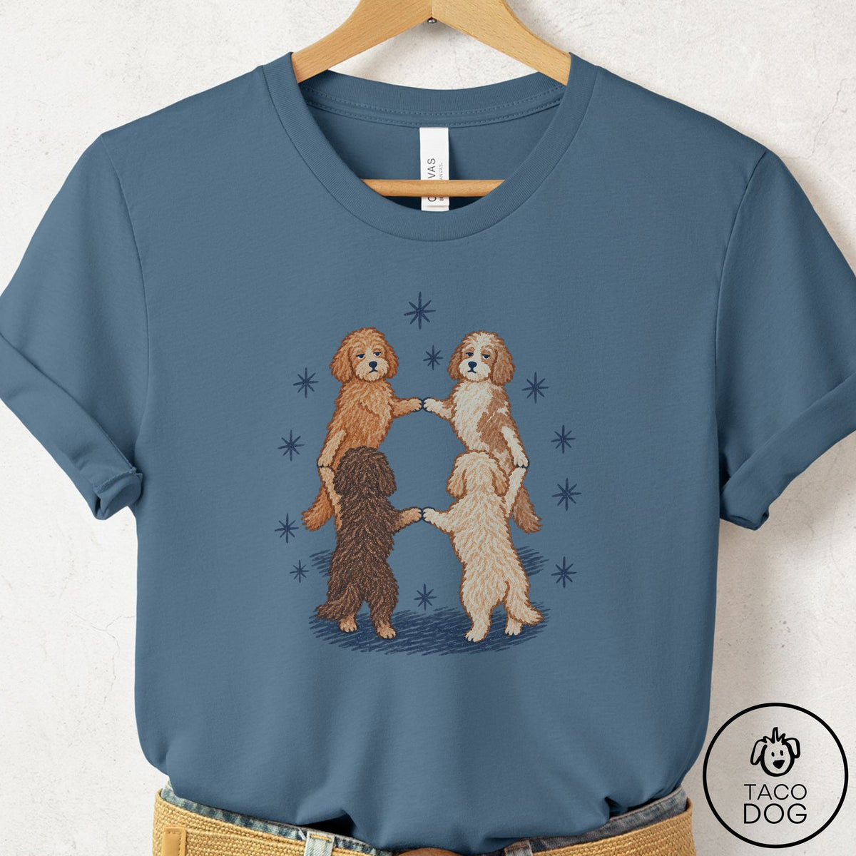 Doodle The Ritual T-Shirt Steel Blue Taco-Dog