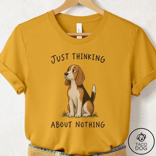 Beagle Thinking About Nothing T-Shirt Mustard Taco-Dog