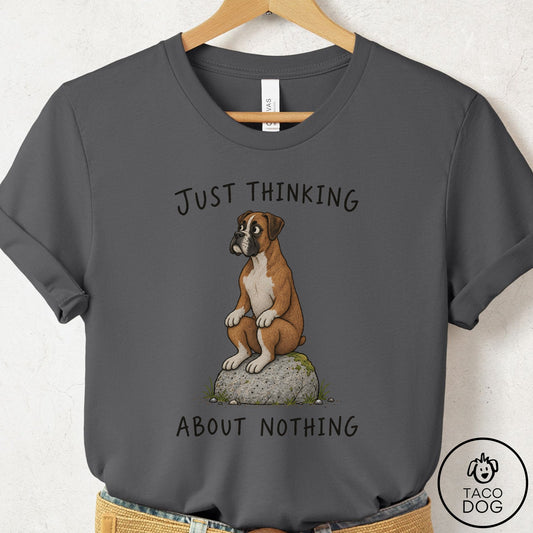 Boxer Thinking Nothing Rock T-Shirt Asphalt Taco-Dog