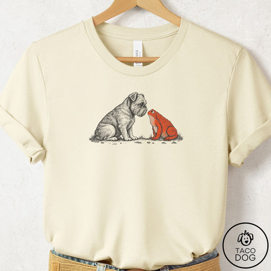 Brussels Griffon Toad Watch T-Shirt Natural Taco-Dog