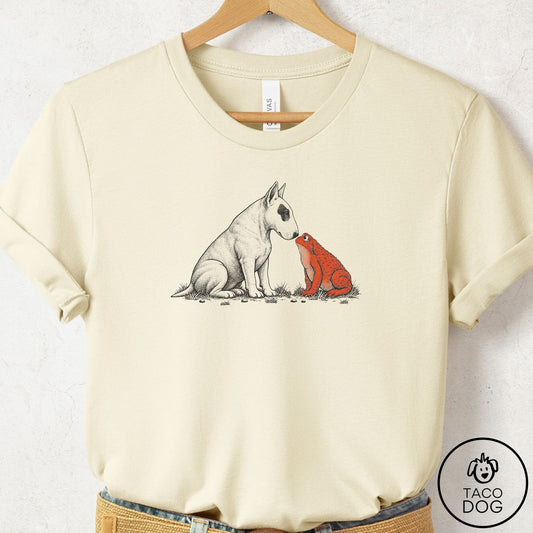 Bull Terrier Toad Watch T-Shirt Natural Taco-Dog
