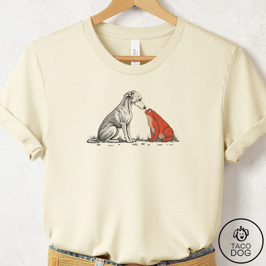 Italian Greyhound Whippet Toad Watch T-Shirt Natural Taco-Dog