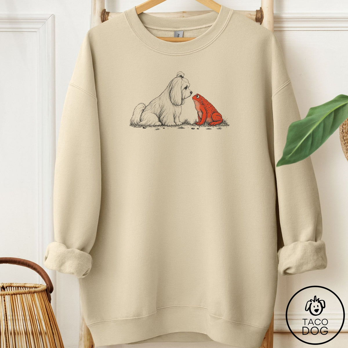 Maltese Toad Watch Sweatshirt Sand Taco-Dog