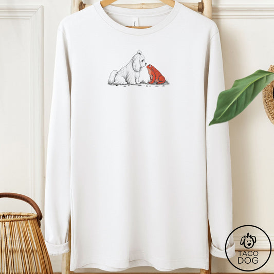 Maltese Toad Watch Long Sleeve Tee White Taco-Dog