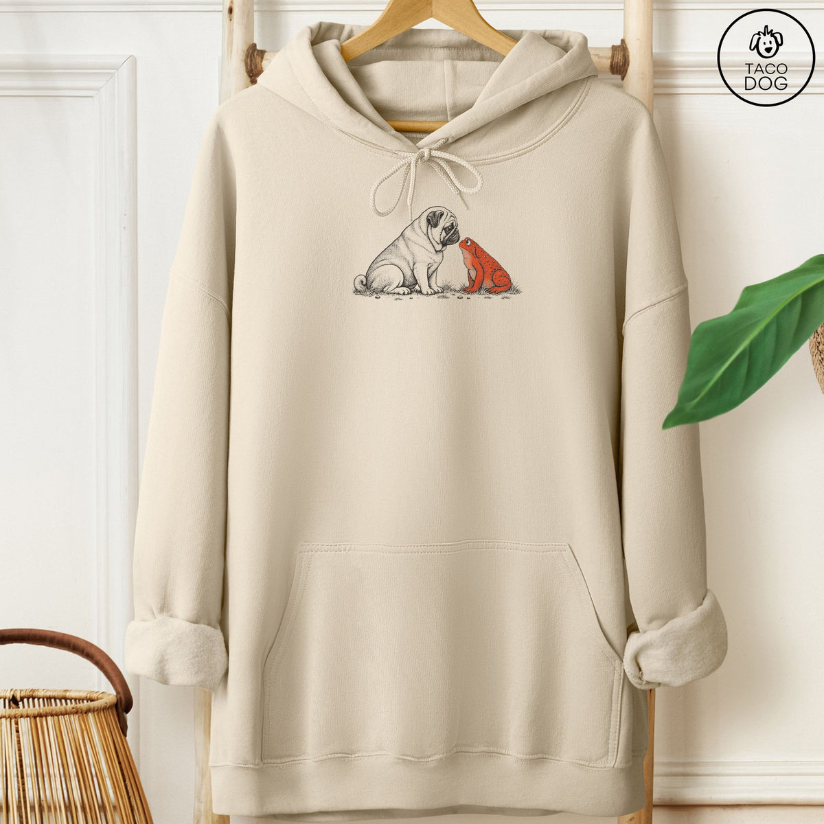 Pug Toad Watch Hoodie Sand Taco-Dog