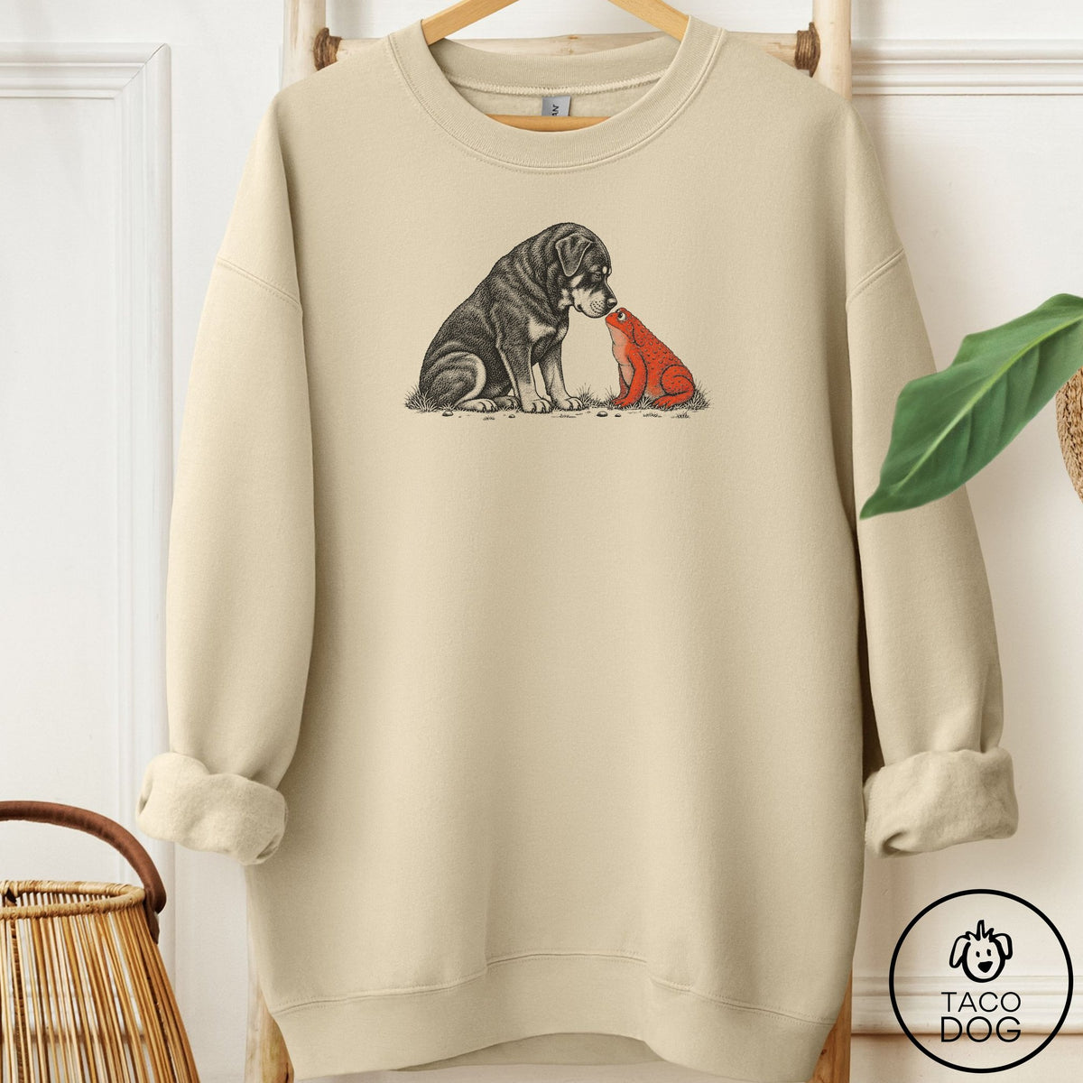 Rottweiler Toad Watch Sweatshirt Sand Taco-Dog