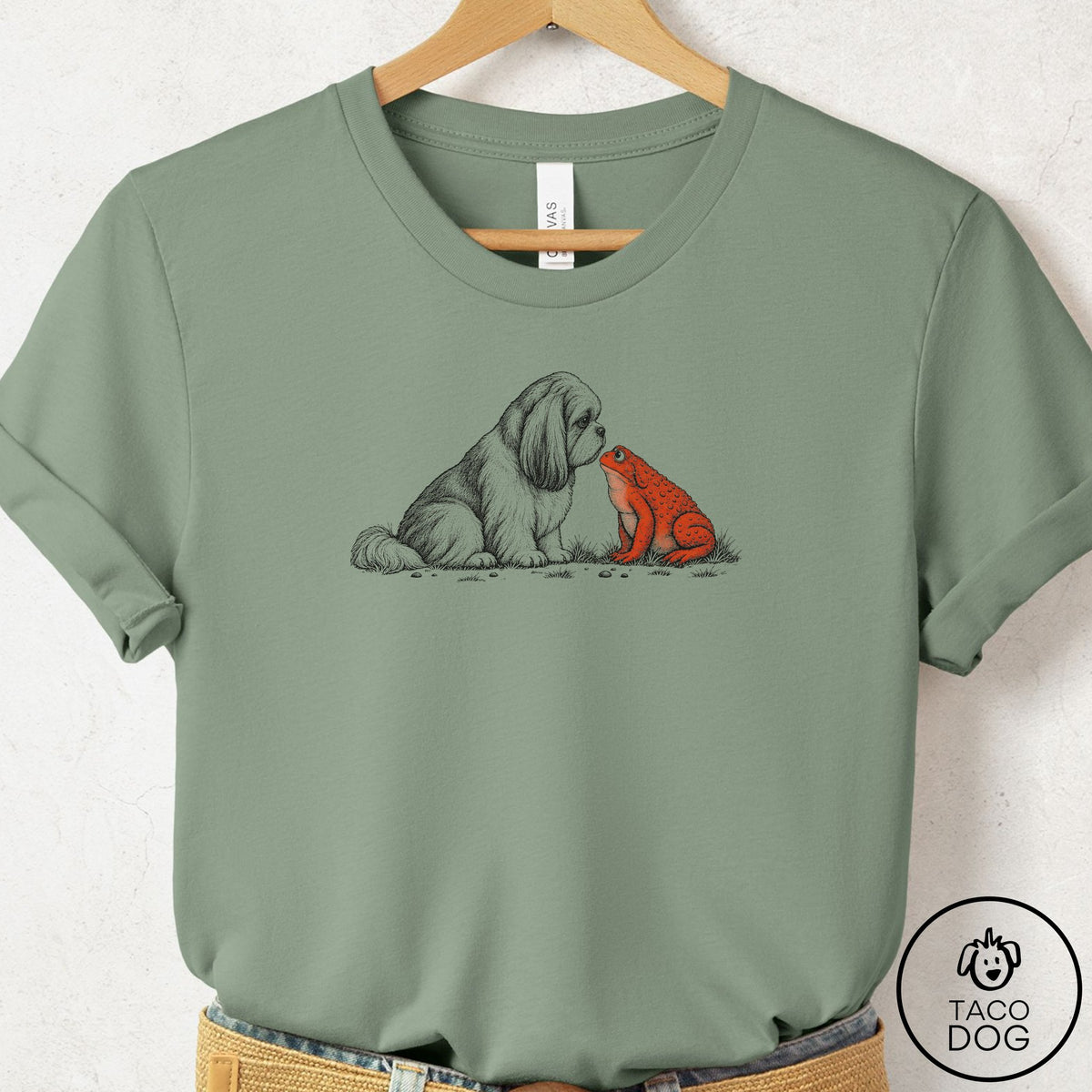 Shih Tzu Toad Watch T-Shirt Sage Taco-Dog