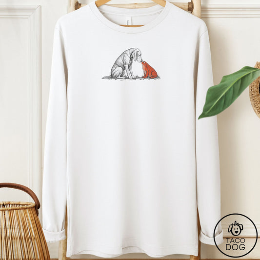 Vizsla Toad Watch Long Sleeve Tee White Taco-Dog