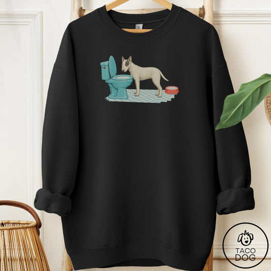 Bull Terrier Toilet Sweatshirt Black Taco-Dog