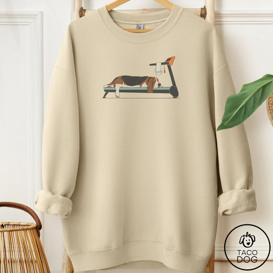 Basset Hound Treadmill Sweatshirt Sand Taco-Dog