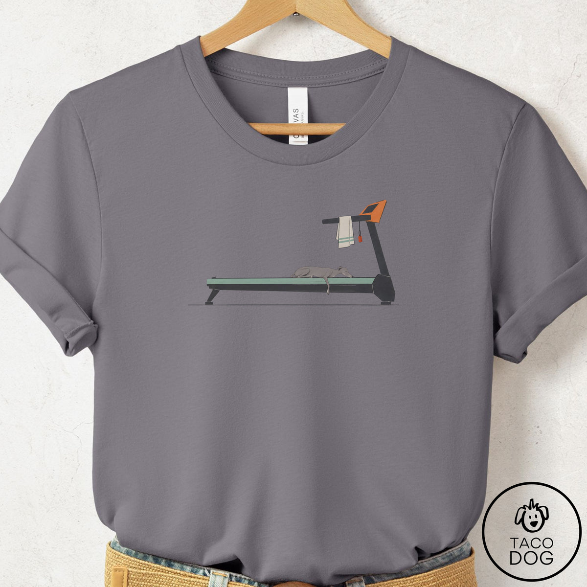 Italian Greyhound Whippet Treadmill T-Shirt Storm Taco-Dog