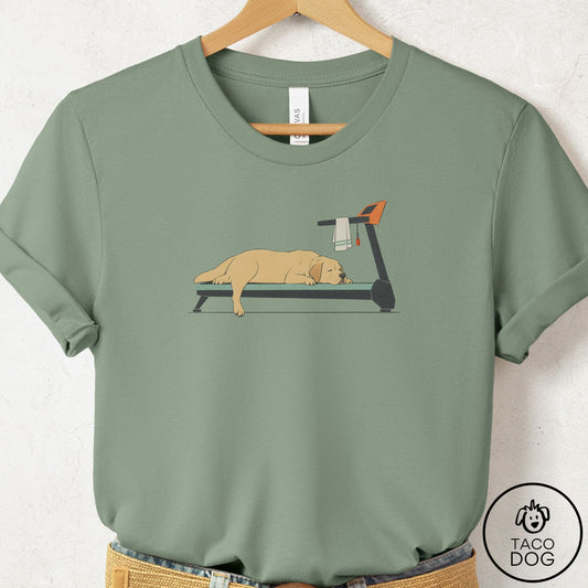 Labrador Retriever Treadmill T-Shirt Sage Taco-Dog