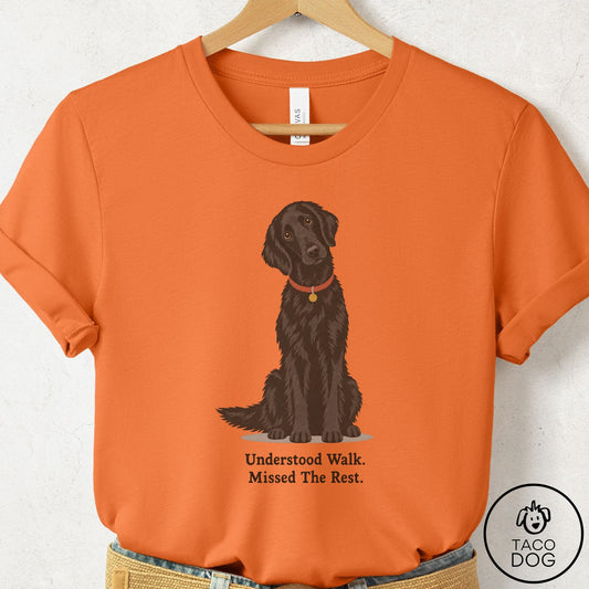 Flat-Coated Retriever Understood Walk T-Shirt Burnt Orange Taco-Dog
