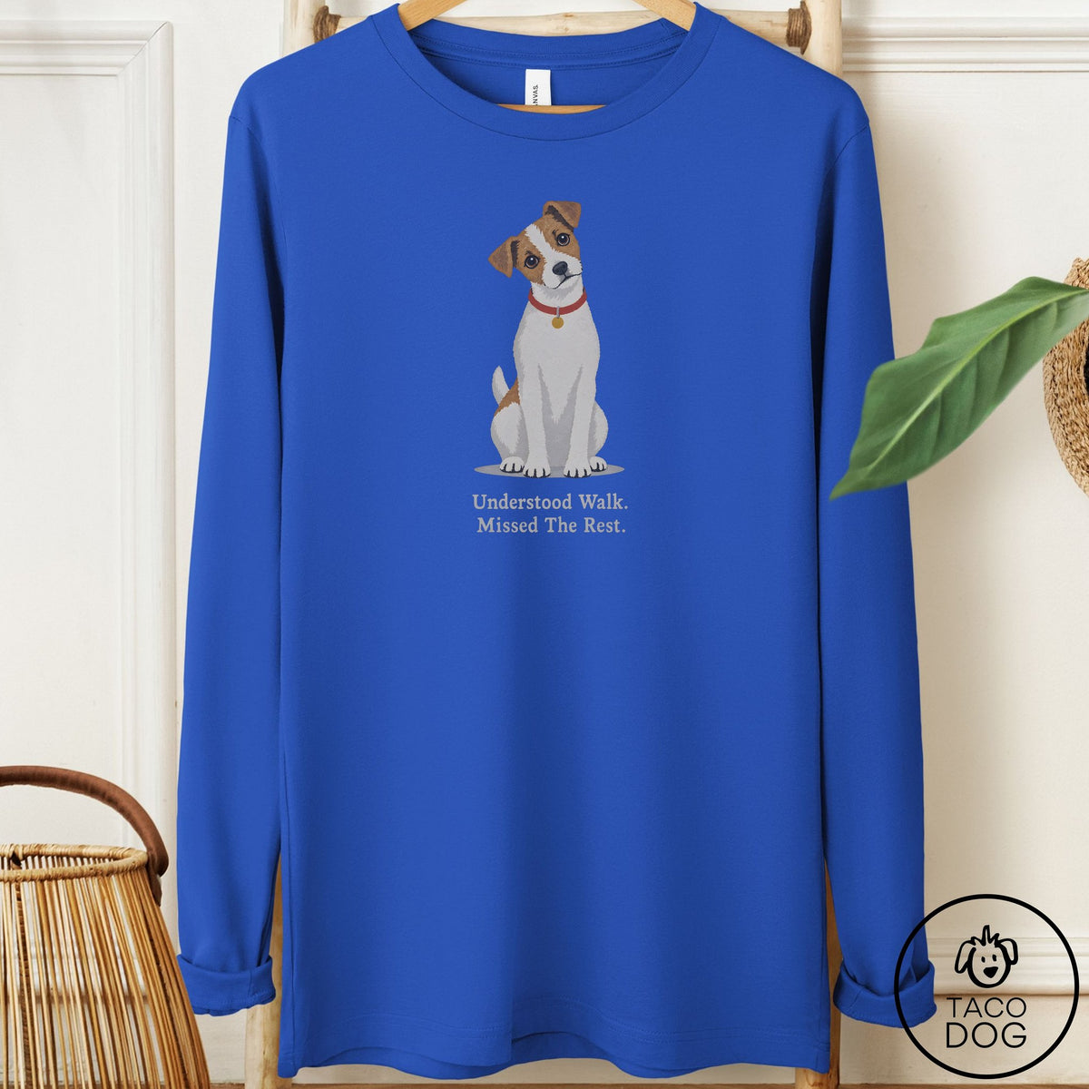 Jack Russell Understood Walk Long Sleeve Tee True Royal Taco-Dog