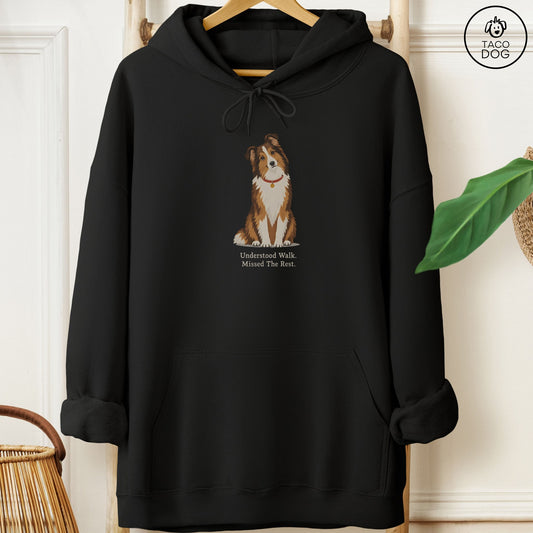 Shetland Sheepdog Understood Walk Hoodie Black Taco-Dog