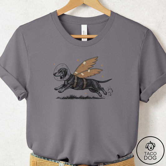 Dachshund Vet Wings T-Shirt Storm Taco-Dog