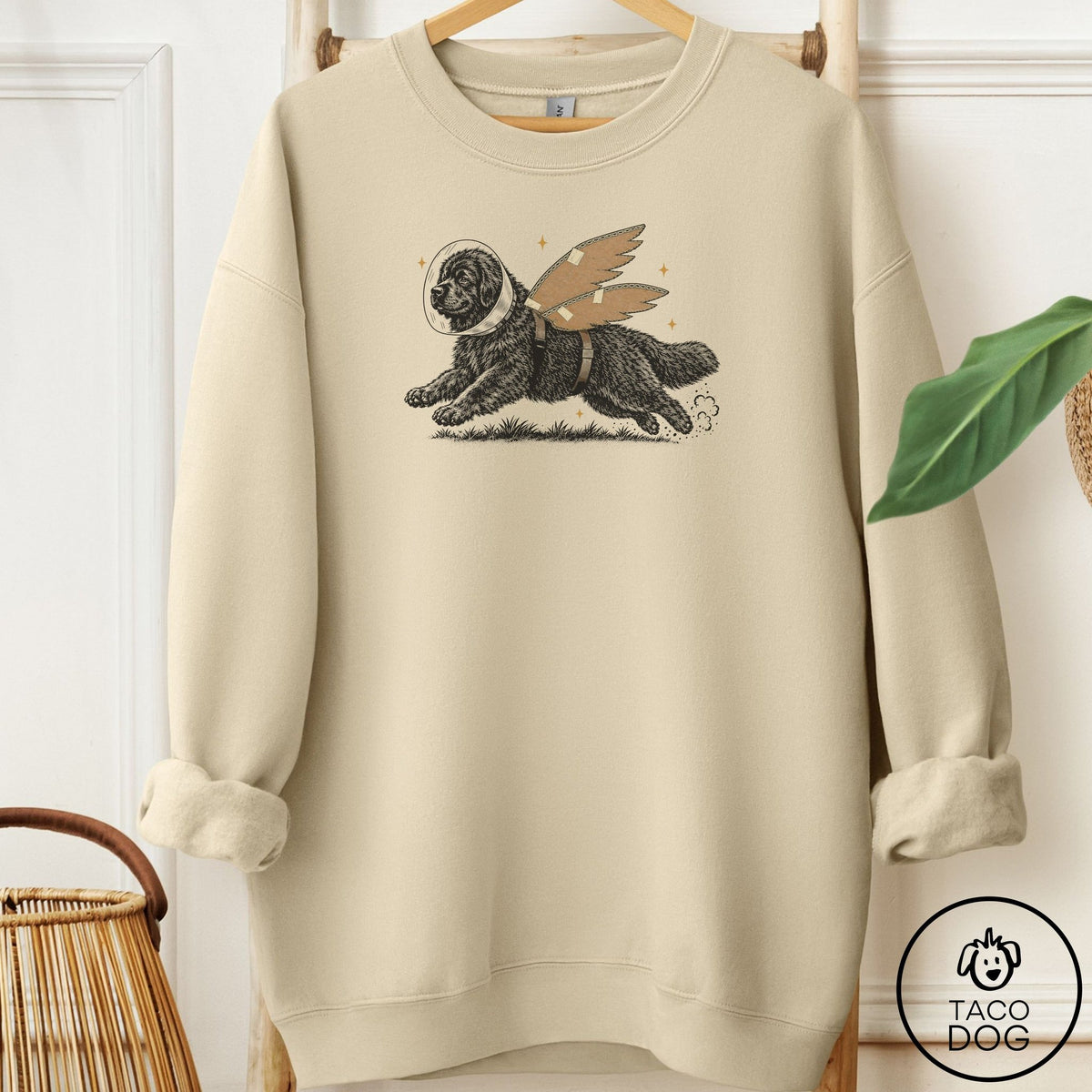 Newfoundland Vet Wings Sweatshirt Sand Taco-Dog