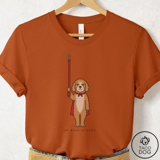Doodle We Walk At Dawn T-Shirt Autumn Taco-Dog