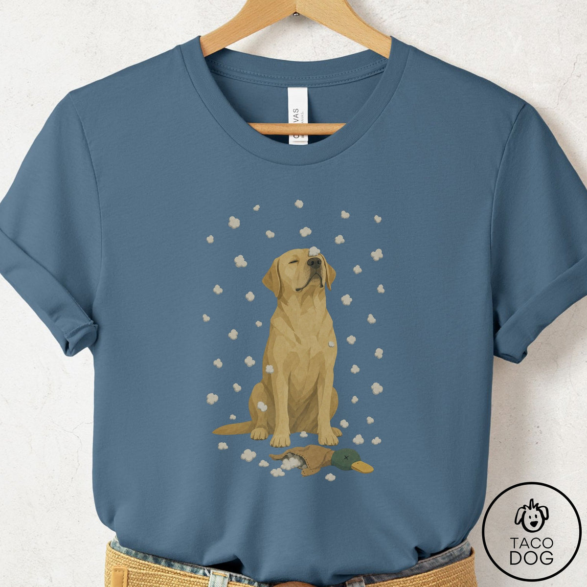 Labrador Retriever Weather T-Shirt Steel Blue Taco-Dog