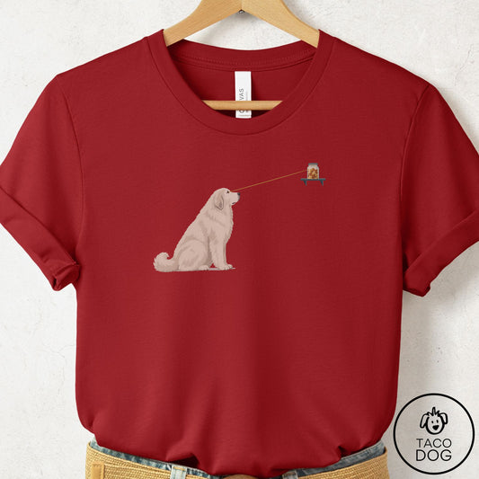 Great Pyrenees Willpower T-Shirt Canvas Red Taco-Dog