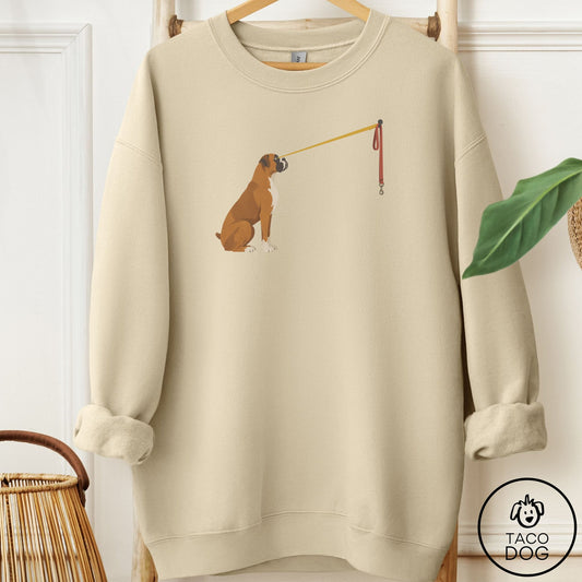 Boxer Willpower Leash Sweatshirt Sand Taco-Dog