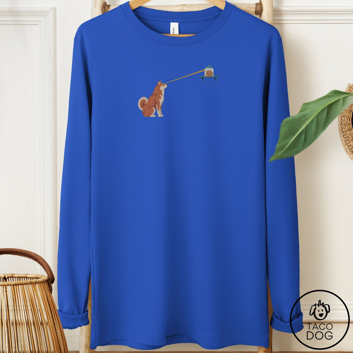 Shiba Inu Willpower Long Sleeve Tee True Royal Taco-Dog