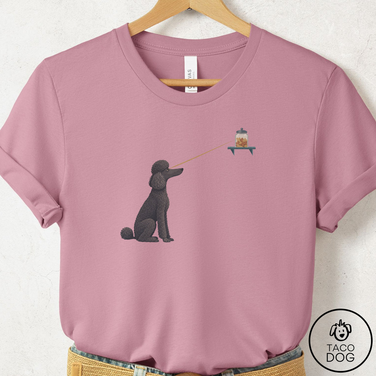 Poodle Willpower T-Shirt Orchid Taco-Dog