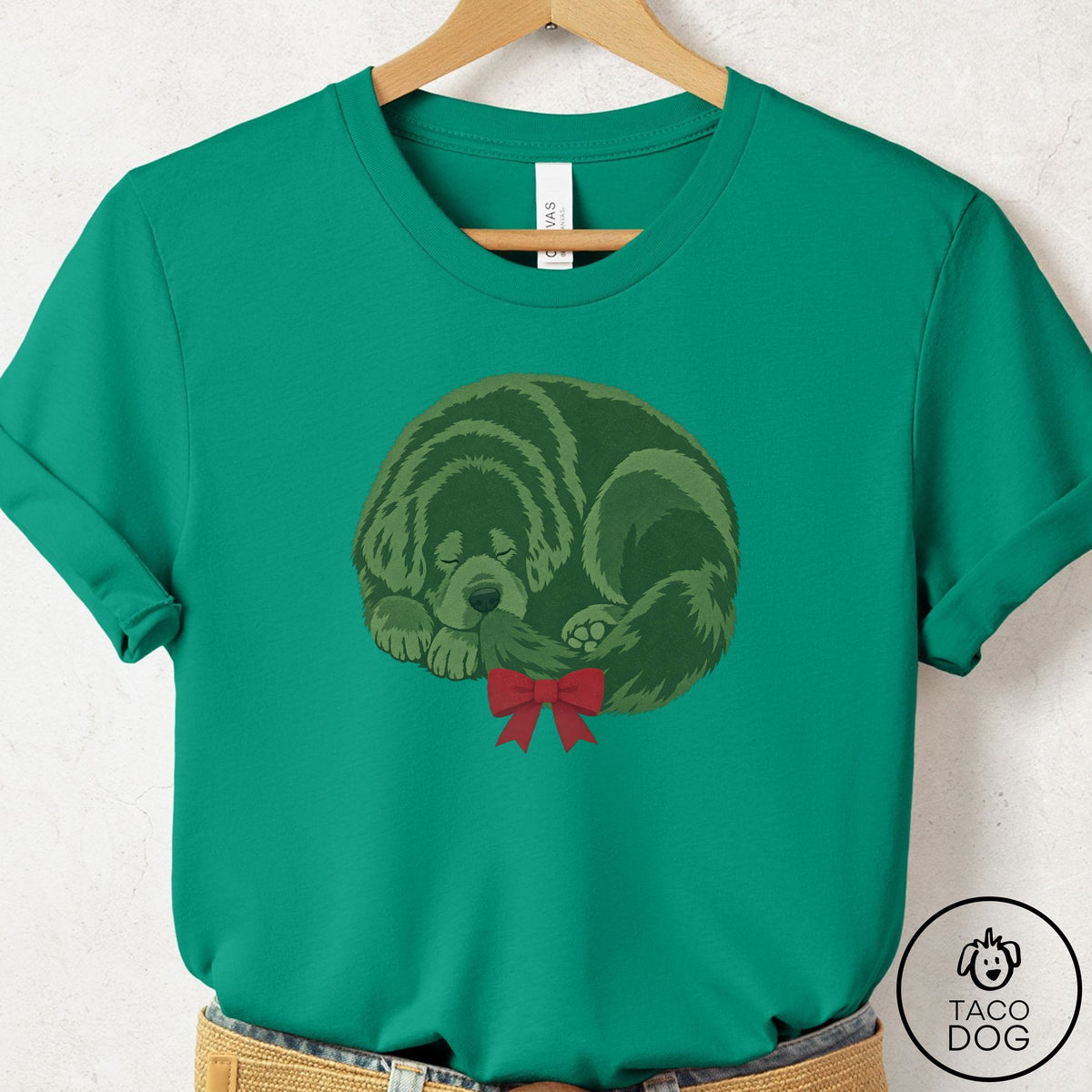Newfoundland Wreath T-Shirt Kelly Taco-Dog